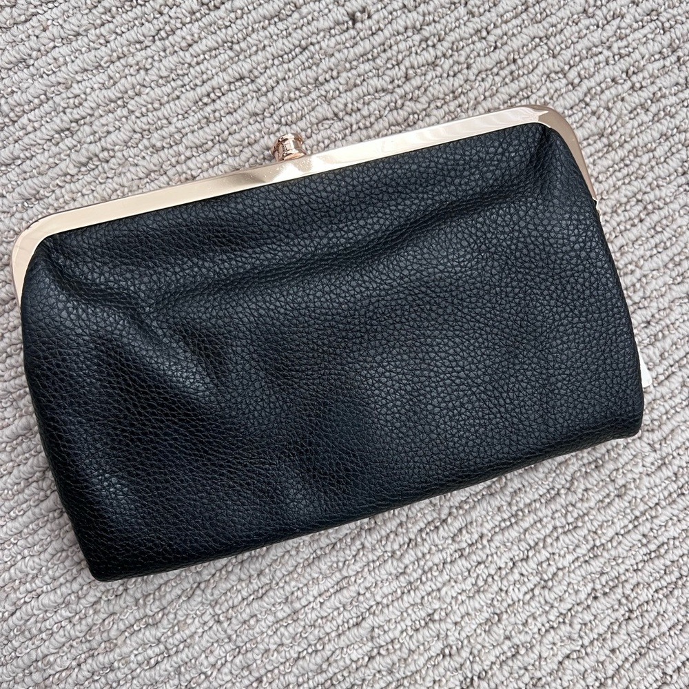 Small faux leather clutch
